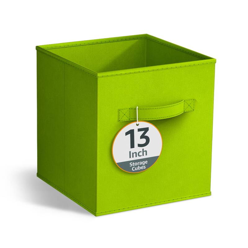 Sorbus 13" Foldable Storage Cube Basket Lightweight Organization Solutions - Single Pack - 13" L x 13" W x 13" H - Green