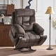 preview thumbnail 1 of 22, Overstuffed Chenille Power Lift Recliner,Lay Flat 71.5 " Length, Dual Motors Recliner with Massage/Heat Infinite Position Brown