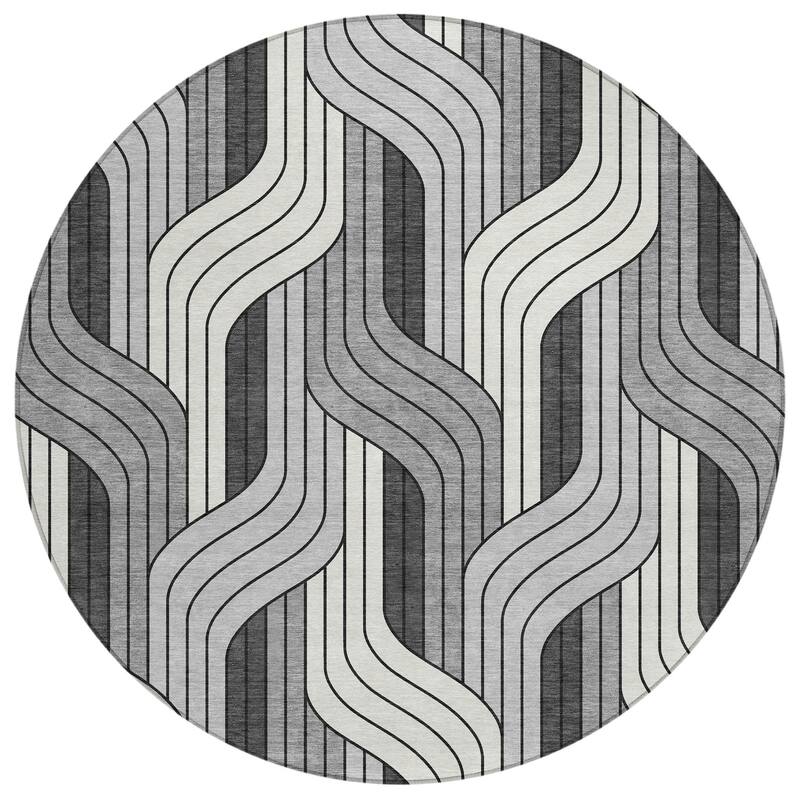 Machine Washable Indoor/ Outdoor Modern Pathway Chantille Rug
