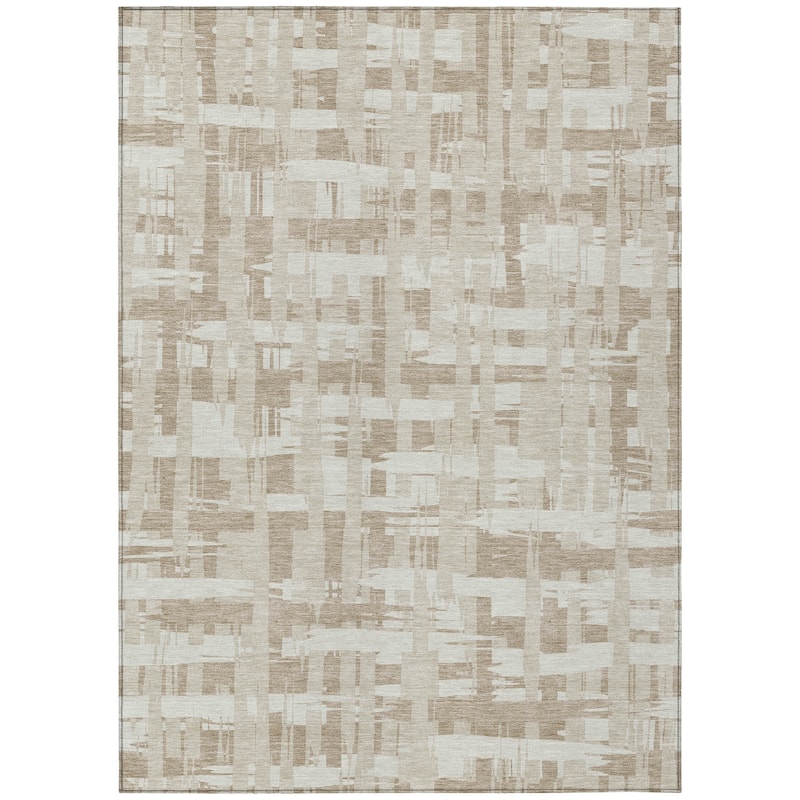 HomeRoots Striped Transitional Rectangle Outdoor Rug