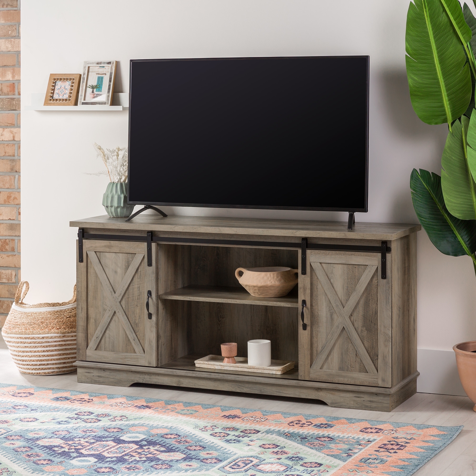 Middlebrook Wind Gap 58 inch Sliding Barn Door TV Stand On Sale