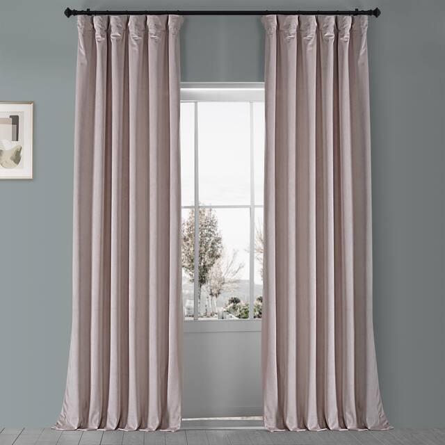 Exclusive Fabrics Heritage Plush Velvet Single Curtain Panel - 50 X 108 - ballet pink