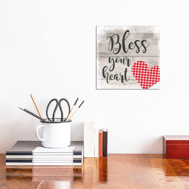 iCanvas "Bless Your Heart" by Amanda Murray Canvas Print - 12x12x0.75