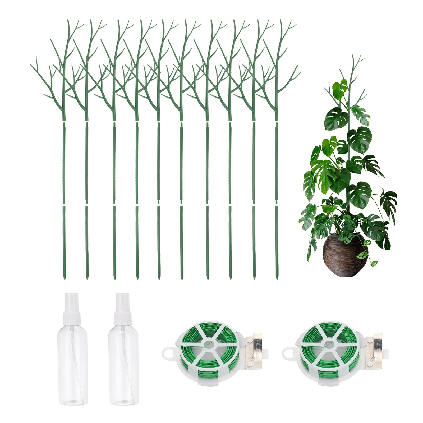 Stackable Plant Support Stakes,10 Set with Gardening Wire Watering Bottle -  Bed Bath & Beyond - 42570185