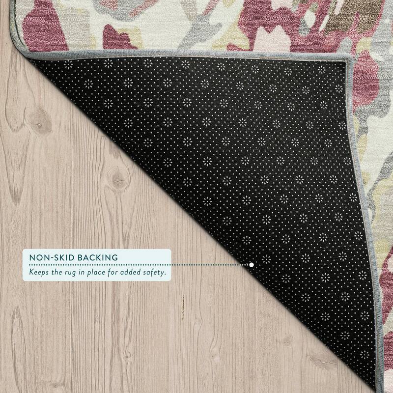 Machine Washable Indoor/ Outdoor Brushstrokes Chantille Rug