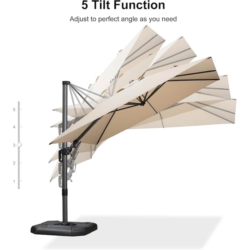 PURPLE LEAF 9 ft Left-right Tilting Patio Cantilever Umbrella with 360-degree Rotation