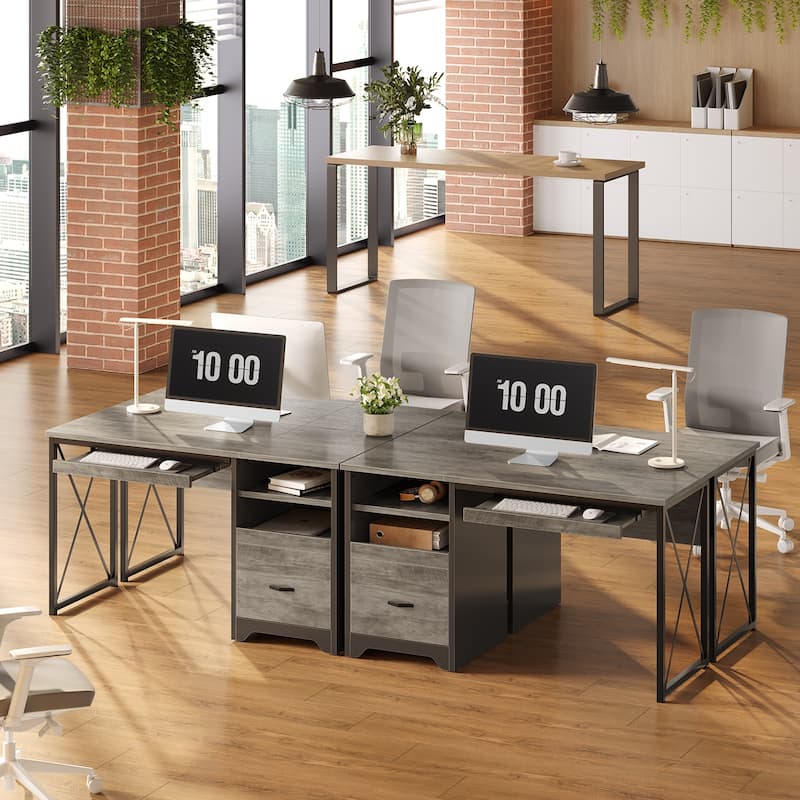 Bestier 47" Office Desk with Drawers,Computer Desk with Drawer,Teacher Desk with Keyboard Tray for Small Space Home Office