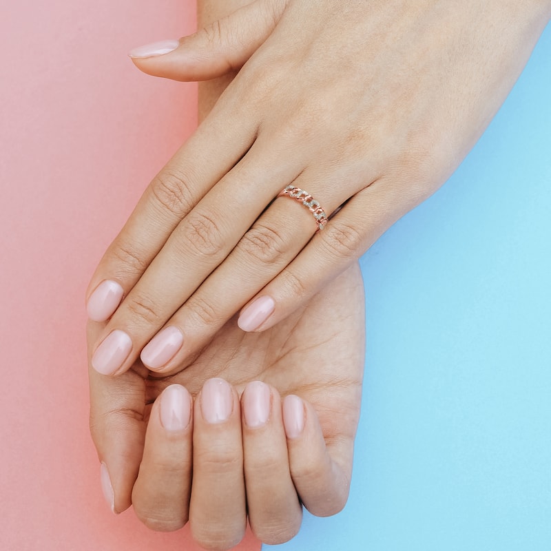 1/10ct TDW Diamond Cuban Link Fashion Ring in 10k Gold for Women