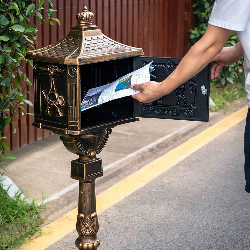 Cast Aluminum Mail Boxes for House with Post Rustproof Mailbox