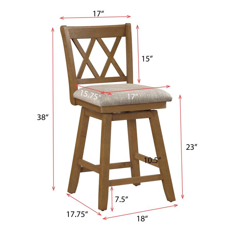 Brookline Wooden Linen Swivel Dining Room Barstool