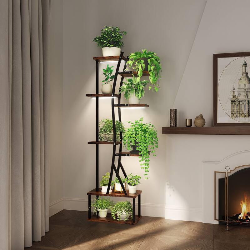 8 Tiered Plant Stand Indoor with Grow Lights,64"H Plant Shelf
