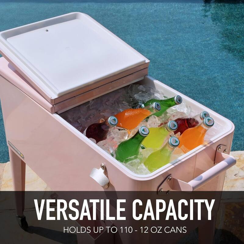Permasteel 80-Qt Classic Outdoor Rolling Patio Cooler with Wheels