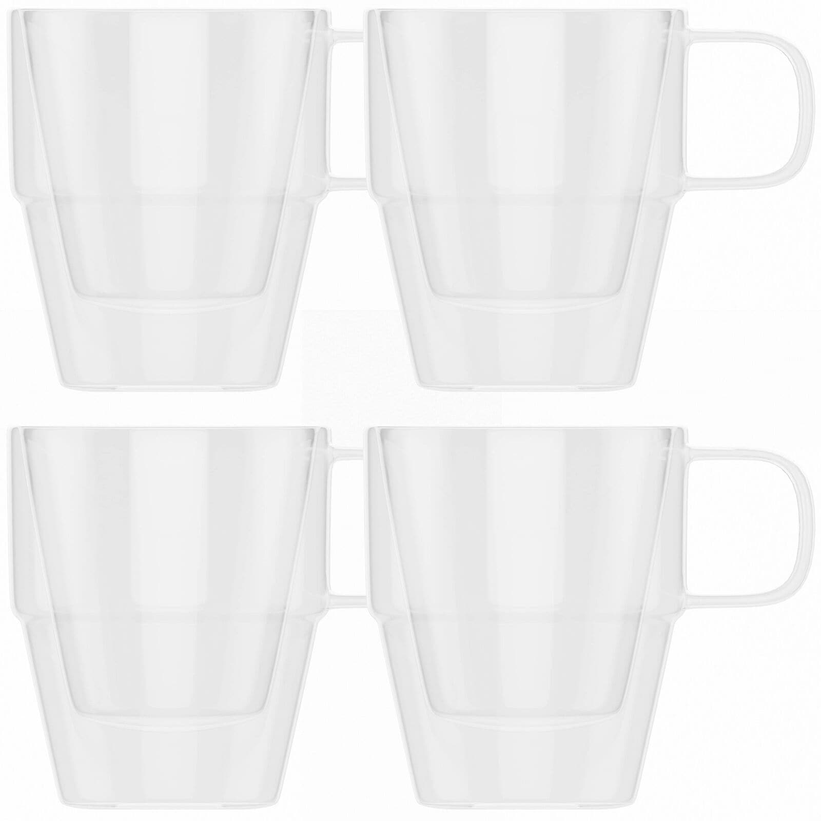 5oz Double Wall Clear Coffee Cups Set of 4