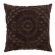 preview thumbnail 59 of 78, Better Trends Rio Collection in Floral Design 100% Cotton Tufted Unique Luxurious Machine Washable Tumble Dry Chocolate - Euro Sham