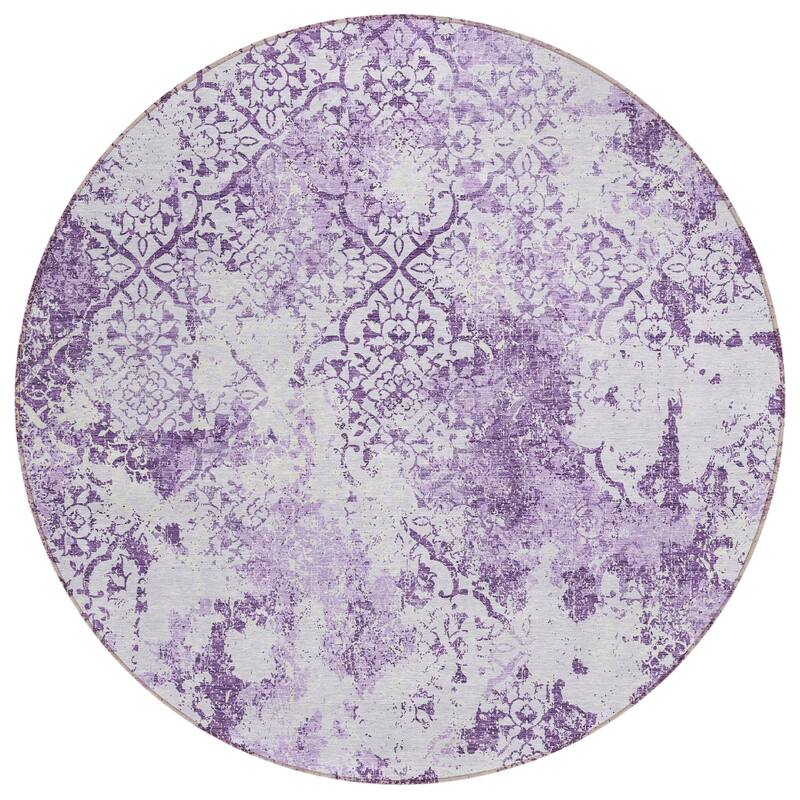 Machine Washable Indoor/ Outdoor Chantille Distressed Traditional Rug