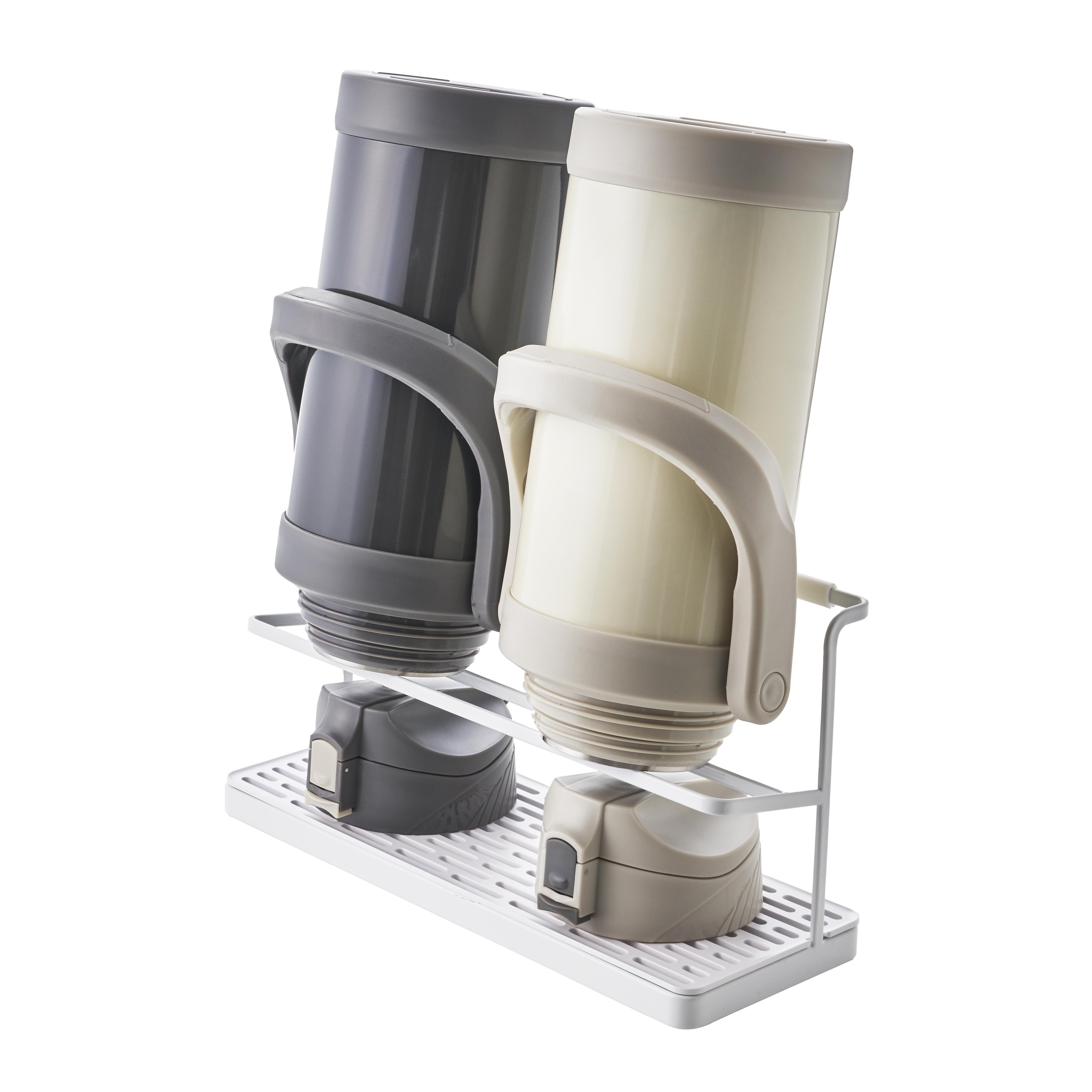Yamazaki Home Countertop Bottle Drying Rack, Steel, Holds 4.4 lbs - L 4.72 x W 12.6 x H 6.69 inches