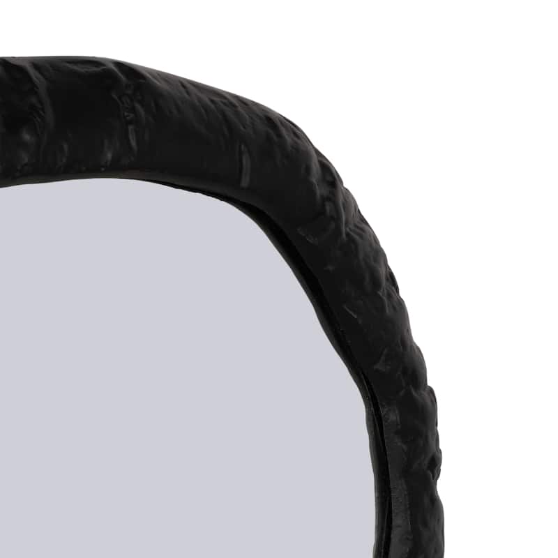 Alum, 18", Hammered Outlined Mirror, Matte Black, Novelty, 1.25"H, Solid Color - 17.5" x 15.5" x 1.25" - 17.5" x 15.5" x 1.25"