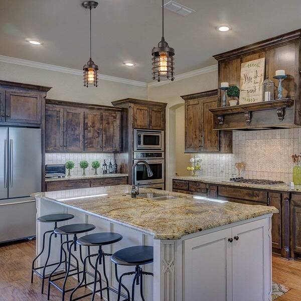 Mini cage rustic pendant light fixture, industrial pendant ...