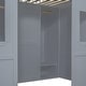 preview thumbnail 11 of 18, Full Size Loft Bed with Wardrobe, Space-Saving Wood House Bed Frame w/Safety Guard & Ladder for Boys, Girls, Small Bedroom, Grey