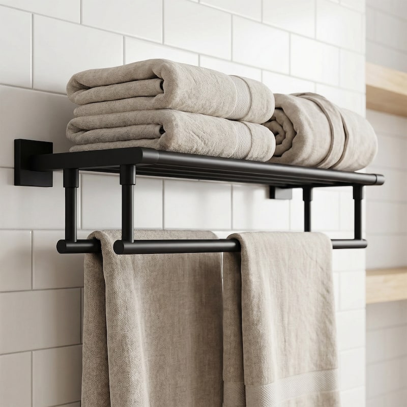 WOWOW Two Towel Holders Wall mounted Towel Rack