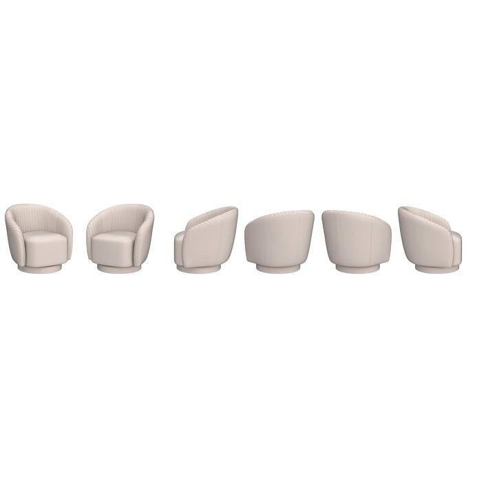 US Pride Furniture Contemporary Velvet Swivel Barrel Chair with 360° Spin Capability Round Accent One-Seater Sofa