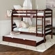 preview thumbnail 13 of 79, Walker Edison Solid Wood Twin Size Bunk Bed with Trundle