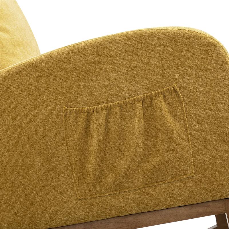 Nursery Rocking Glider Chair with High Back and Side Pocket