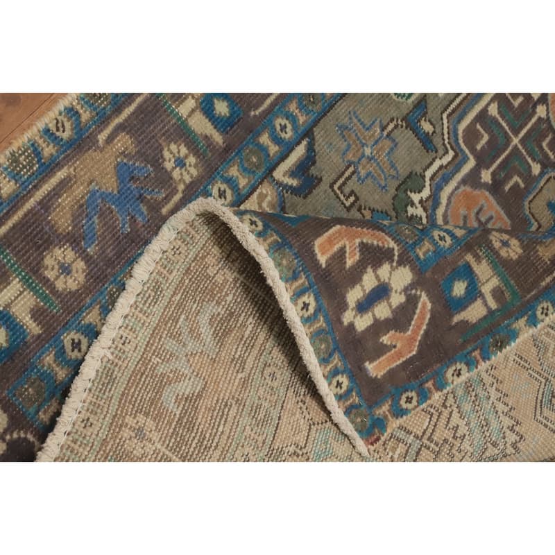 Hand Knotted Oriental 100% Wool Carpet Traditional Geometric Green Tabriz Area Rug - 4' 11'' X 3' 2''