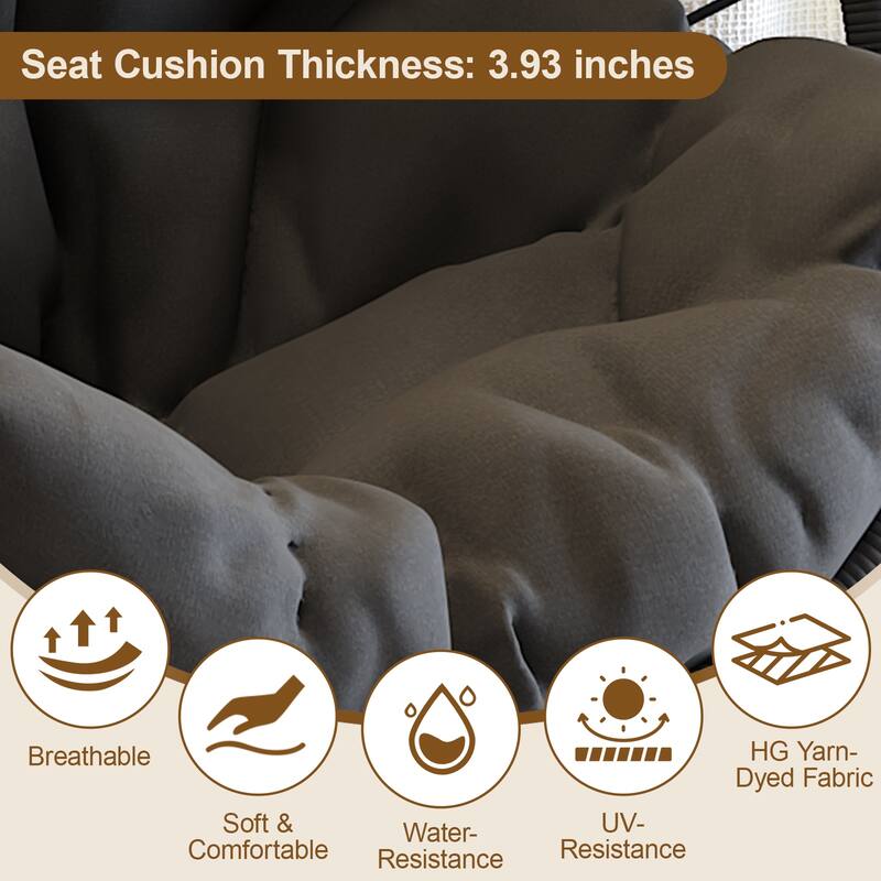 Outdoor Garden Rattan Egg Swing Chair, Hanging Chair PE hanging Chair