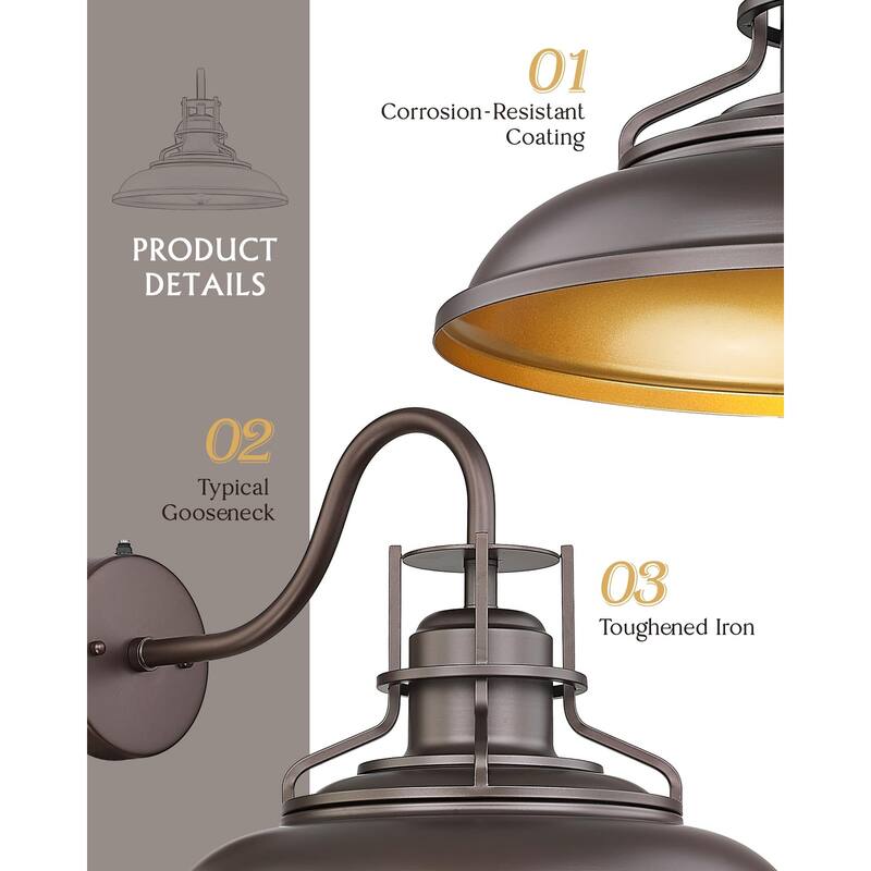 18" Dusk to Dawn Gooseneck Outdoor Barn Light