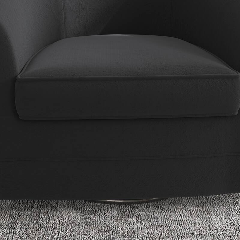 Swivel Accent Chair with Ottoman, Comfy Velvet 360 Degree Swivel Barrel Round Club Tub Sofa Chair for Bedroom Reading Room