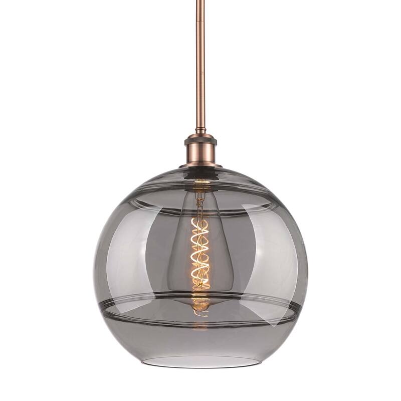 Innovations Lighting 516-1S-14-12 Rochester Pendant Rochester 12" Wide - Antique Copper / Light Smoke
