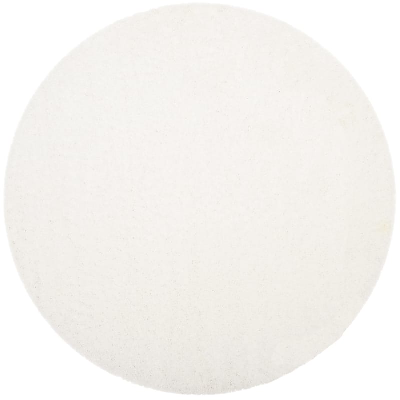 SAFAVIEH Laguna Shag Verdiana Solid Color 2-inch Thick Rug. - 6'7" Round - White - Round