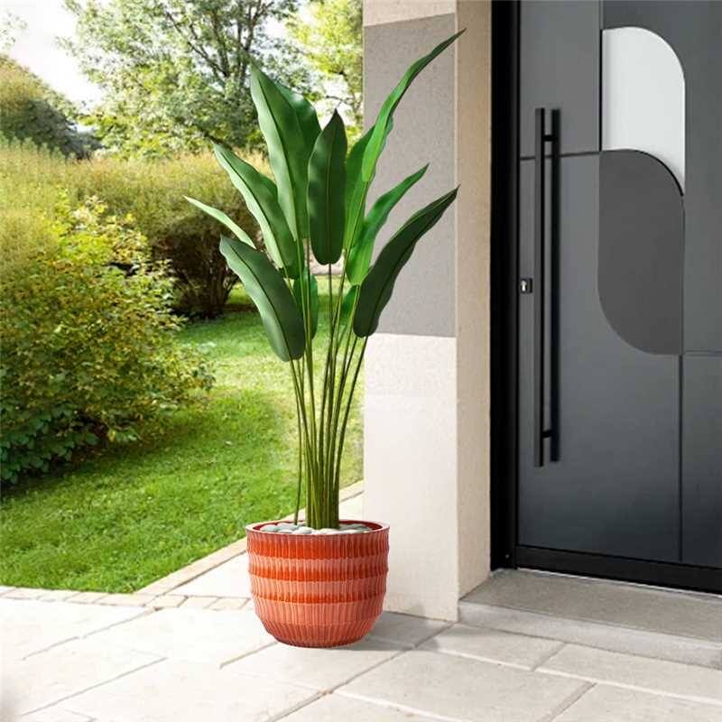 Anmytek Ceramic Planter Set of 4 with Drainage for Indoor Outdoor