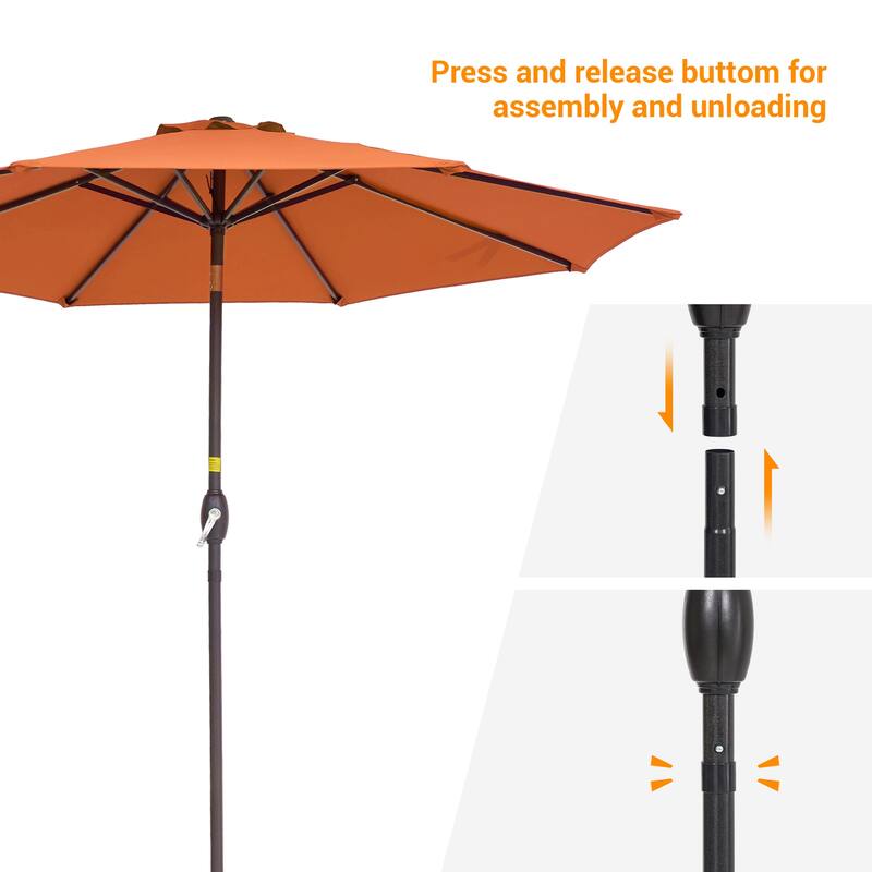 BONOSUKI 9ft Patio Umbrella,Outside Deck Table Umbrella,w/Tilt Crank