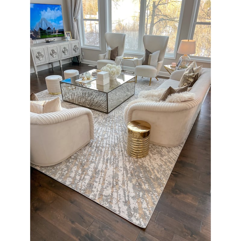 Nourison Home Metallic Modern Abstract Area Rug - On Sale - Overstock ...