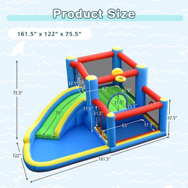 Costway Inflatable Kids Water Slide Outdoor Indoor Slide Splash Pool