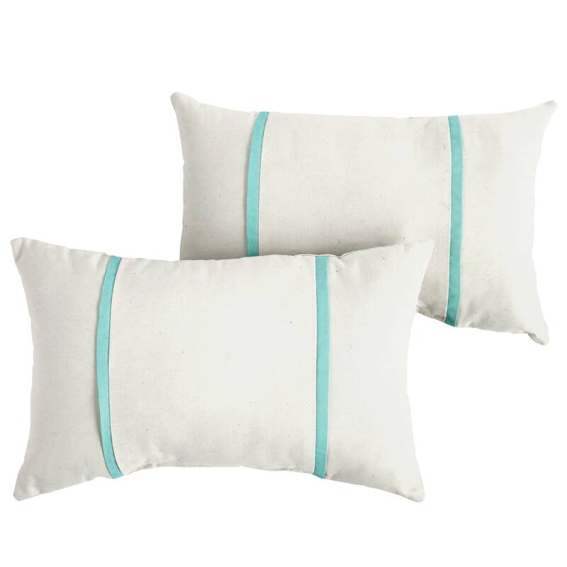 Sorra Home Sunbrella Outdoor Double Petite Flange Pillow Set of 2