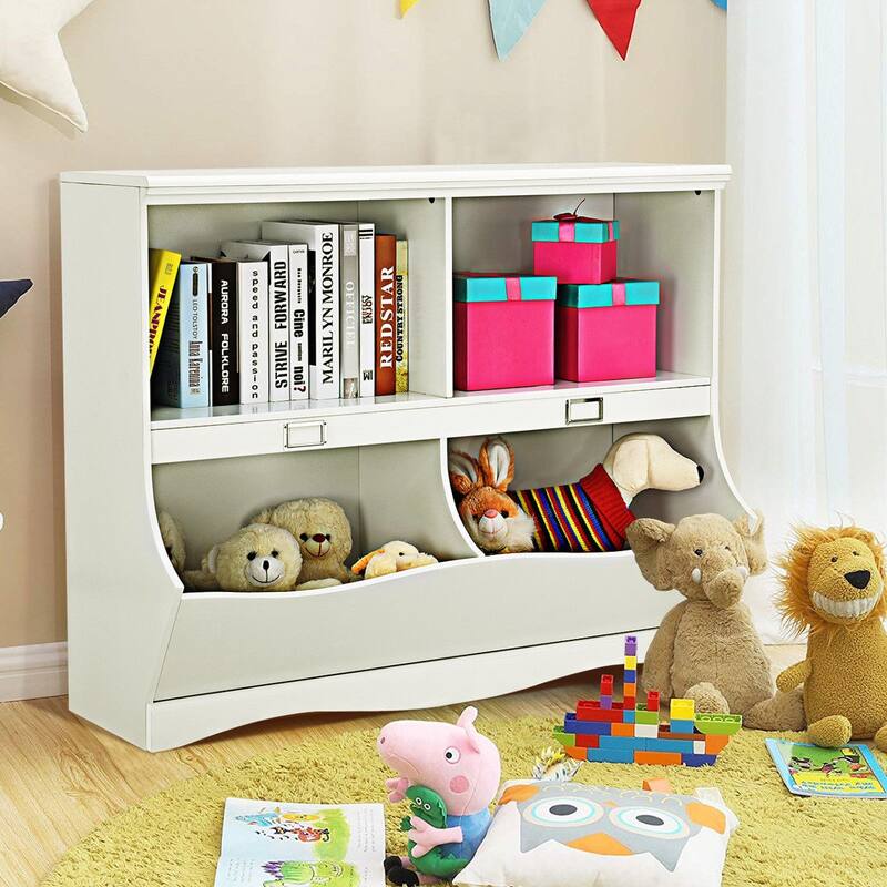 Gymax Children Storage Unit Kids Bookshelf Bookcase Baby Toy Organizer - See Details