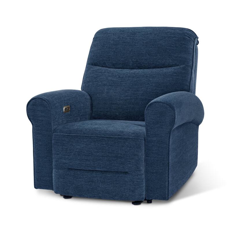 MCombo Power Wall Hugger Recliner Chair for Small Space RV , USB & USB-C Charging Ports, Modern Roll Arm Recliner, Fabric PR630