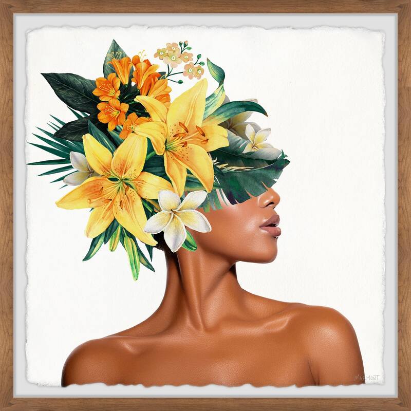 Sunny Yellow Petals Framed Wall Art, Elegant Home Touch - Sophisticated Artwork for Refined Décor