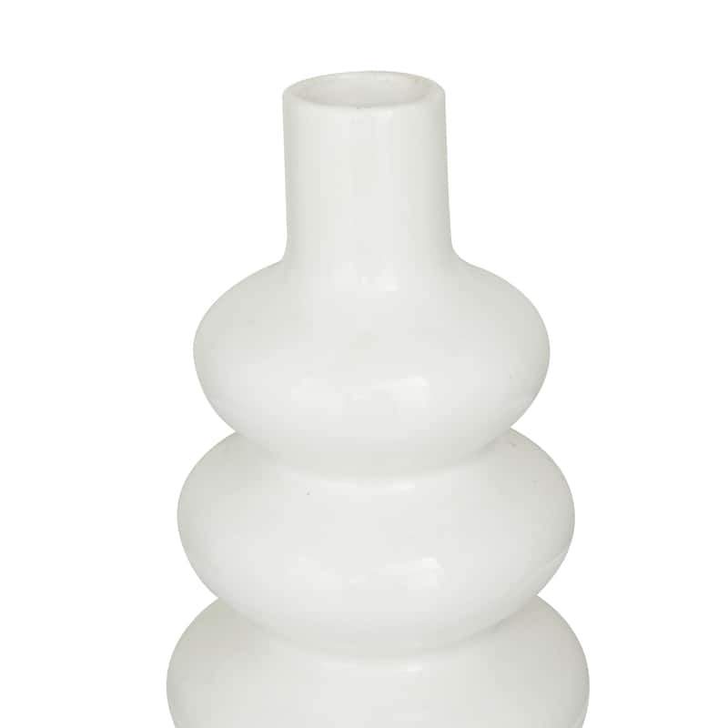 Ceramic Decorative Vase with Bubble Texture Designs - Set of 3 White - CosmoLiving by Cosmopolitan