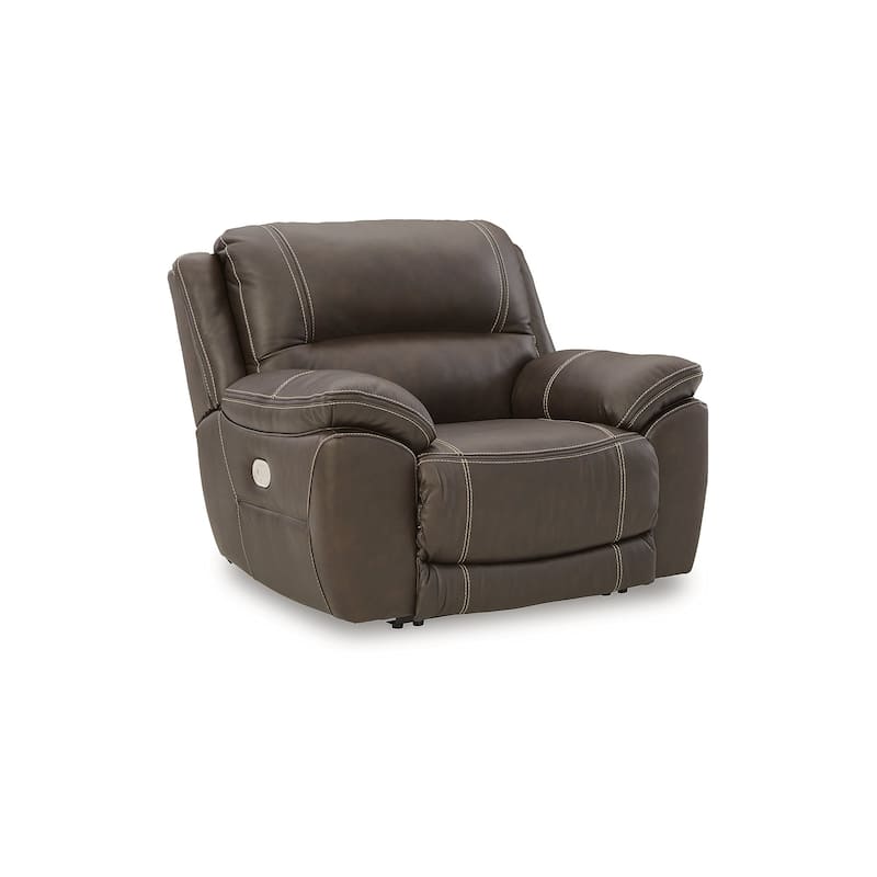 Signature Design by Ashley Dunleith Brown Leather Power Zero Wall Recliner