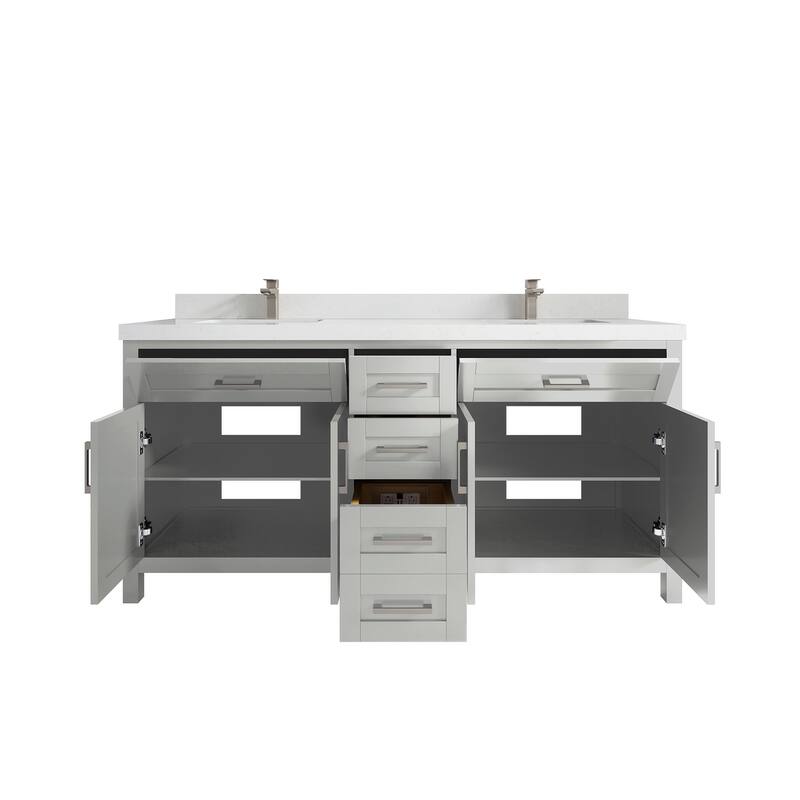 Willow Collections 72 in. W x 22 in. D Double Sink Bathroom Vanity with Countertop