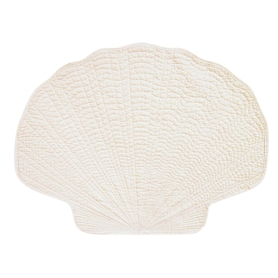 Shell White Cotton Quilted Placemat Set of 6