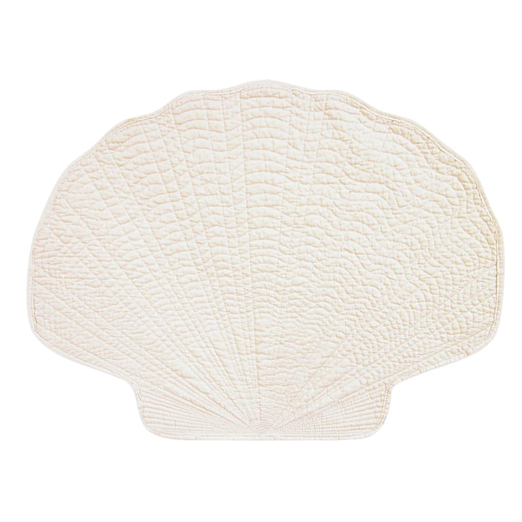 Shell White Cotton Quilted Placemat Set of 6