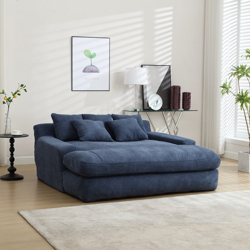 2-seater lazy sofa With 5 back pillows,Comfy Sofa- Deep Seat Couch for Living Room