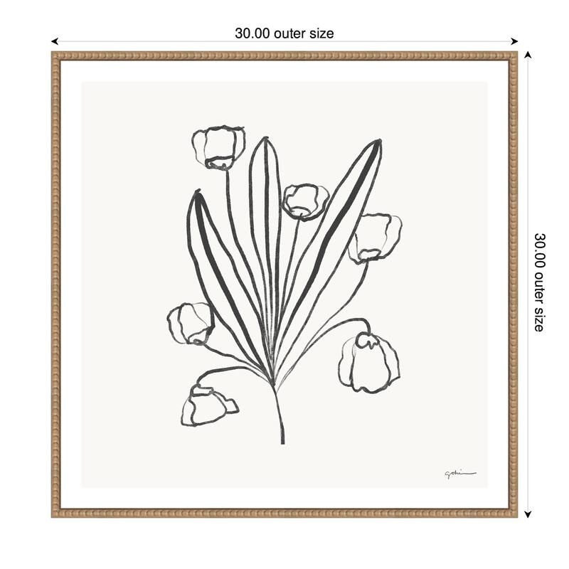 Kate and Laurel Floral Bouquet by Gabrielly Guedes Framed Canvas Wall Art Print