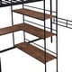 preview thumbnail 7 of 12, Black Twin Size Metal Loft Bed and Built-in Desk and Shelves for Kids, Boys and Girls
