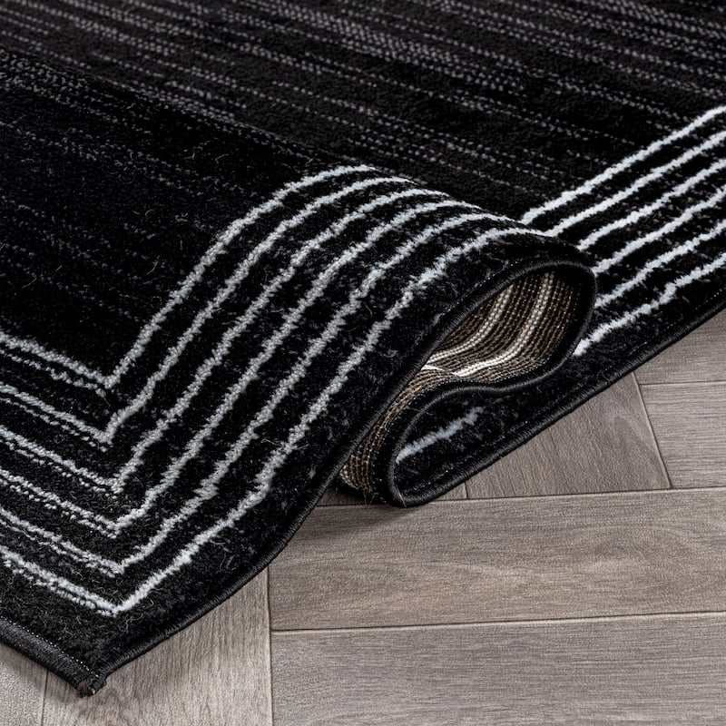 World Rug Gallery Modern Geometric Border Area Rug